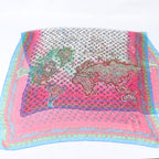 Louis Vuitton Tagged Carre Map Large Chiffon Shawl Scarf Monogram