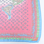 Louis Vuitton Tagged Carre Map Large Chiffon Shawl Scarf Monogram — view 5