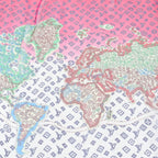 Louis Vuitton Tagged Carre Map Large Chiffon Shawl Scarf Monogram — view 7