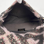 Fendi Zucca Pattern Mamma Bucket Sequin Shoulder Wool Pink Black — view 7