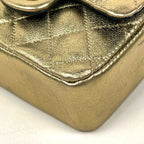Chanel CC Logo Chain Pouch Mini Quilted Charm Leather Gold — view 3