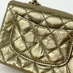 Chanel CC Logo Chain Pouch Mini Quilted Charm Leather Gold — view 4