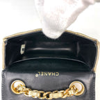 Chanel CC Logo Chain Pouch Mini Quilted Charm Leather Gold — view 9