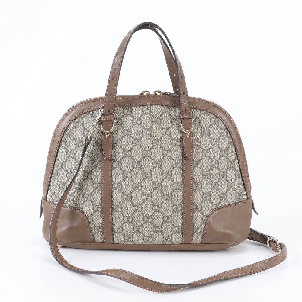 Gucci GG Supreme Nice Leather 2-Way Shoulder Bag Crossbody Tote
