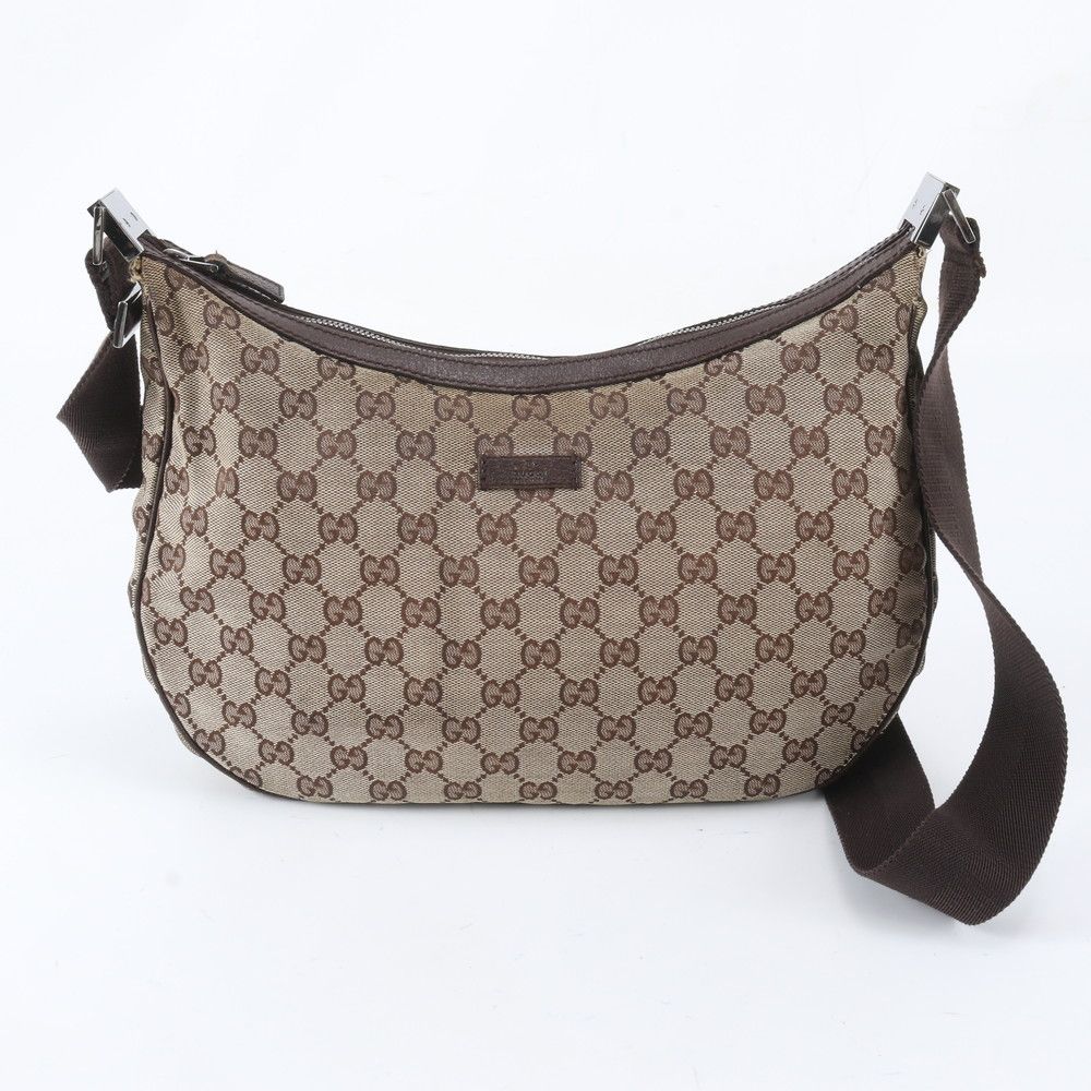 Gucci GG Canvas Leather Shoulder Bag Crossbody