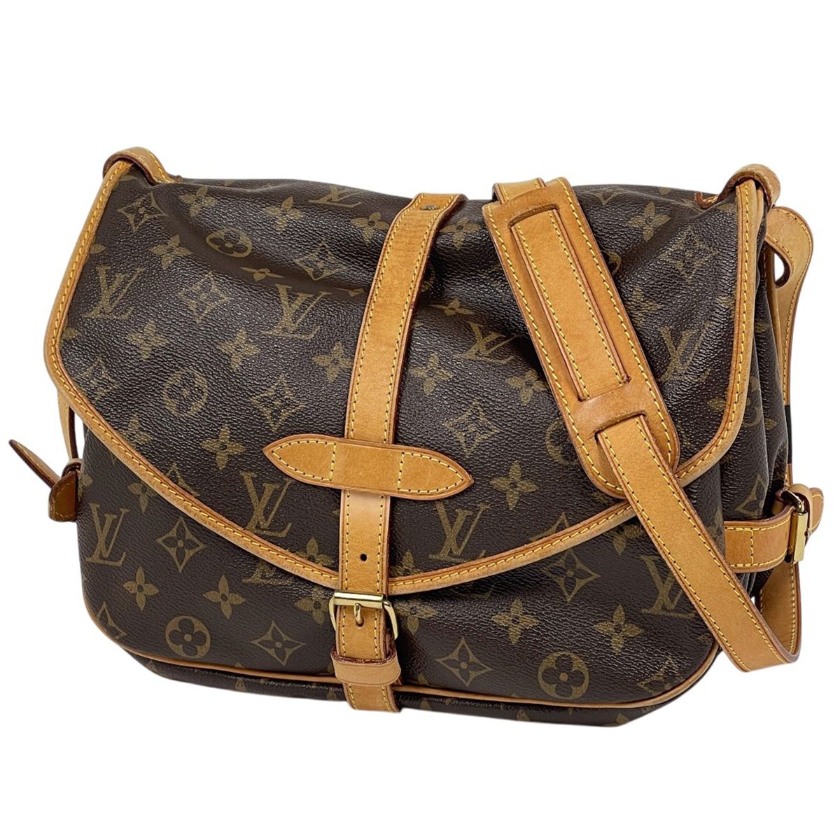Louis Vuitton Saumur 30 Crossbody Shoulder Bag Monogram Brown