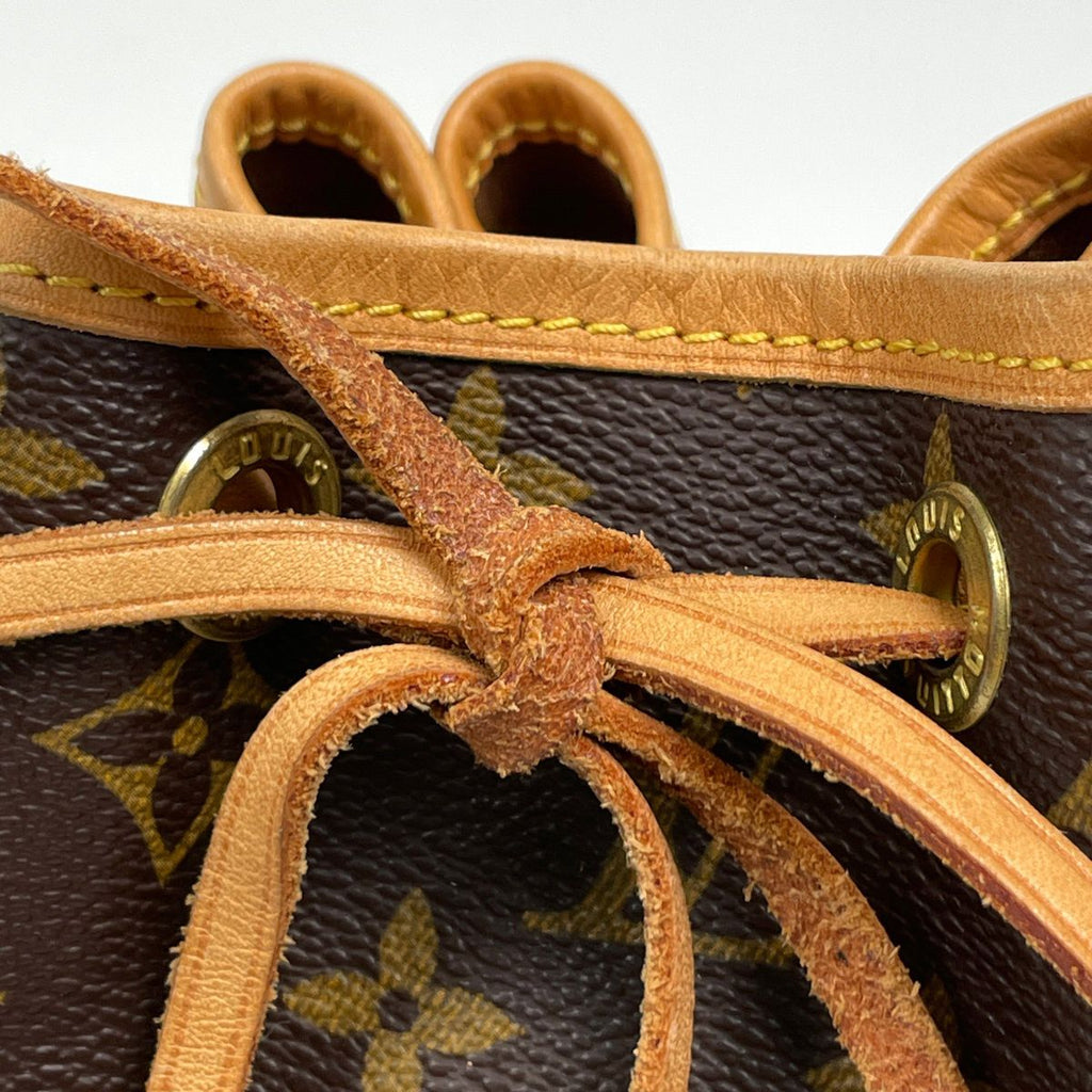 Louis Vuitton Petit Noe Shoulder Drawstring Bag Monogram Brown — view 6