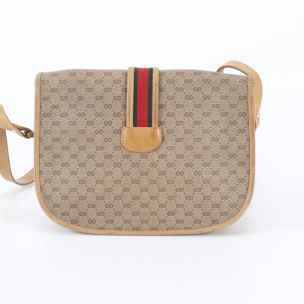 Gucci Vintage Micro GG Sherry Line Leather Shoulder Bag Crossbody — view 3