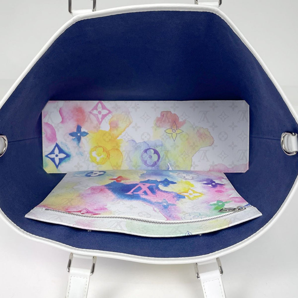 Louis Vuitton Weekend Tote GM Monogram Water Color Multicolor White — view 8