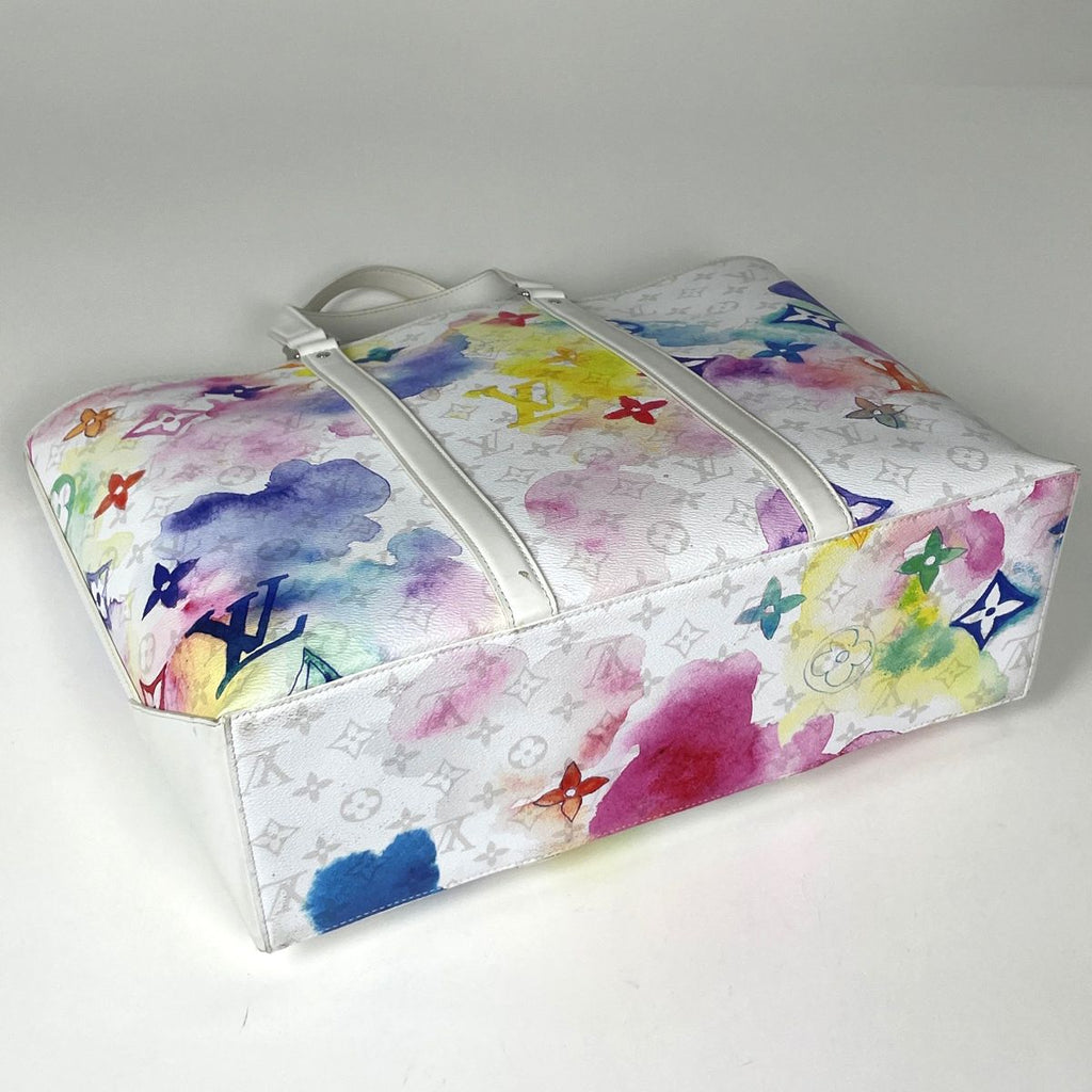 Louis Vuitton Weekend Tote GM Monogram Water Color Multicolor White — view 2