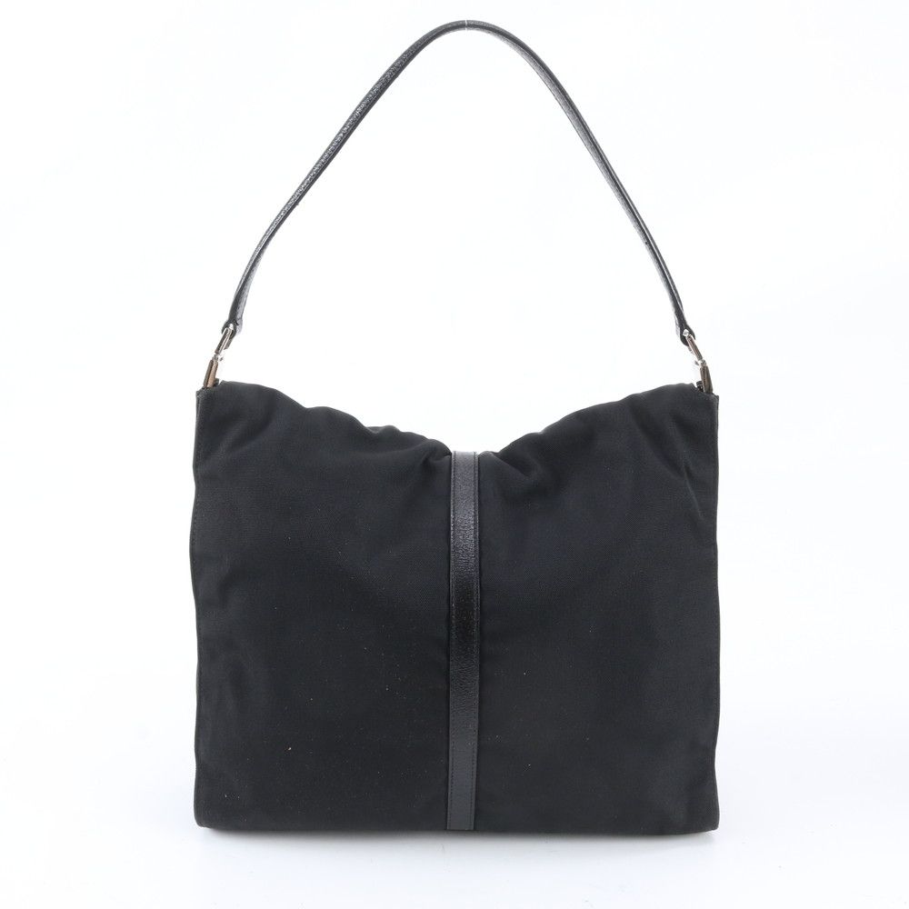 Gucci Jackie 001 Leather Nylon Shoulder Bag Hand Black — view 3