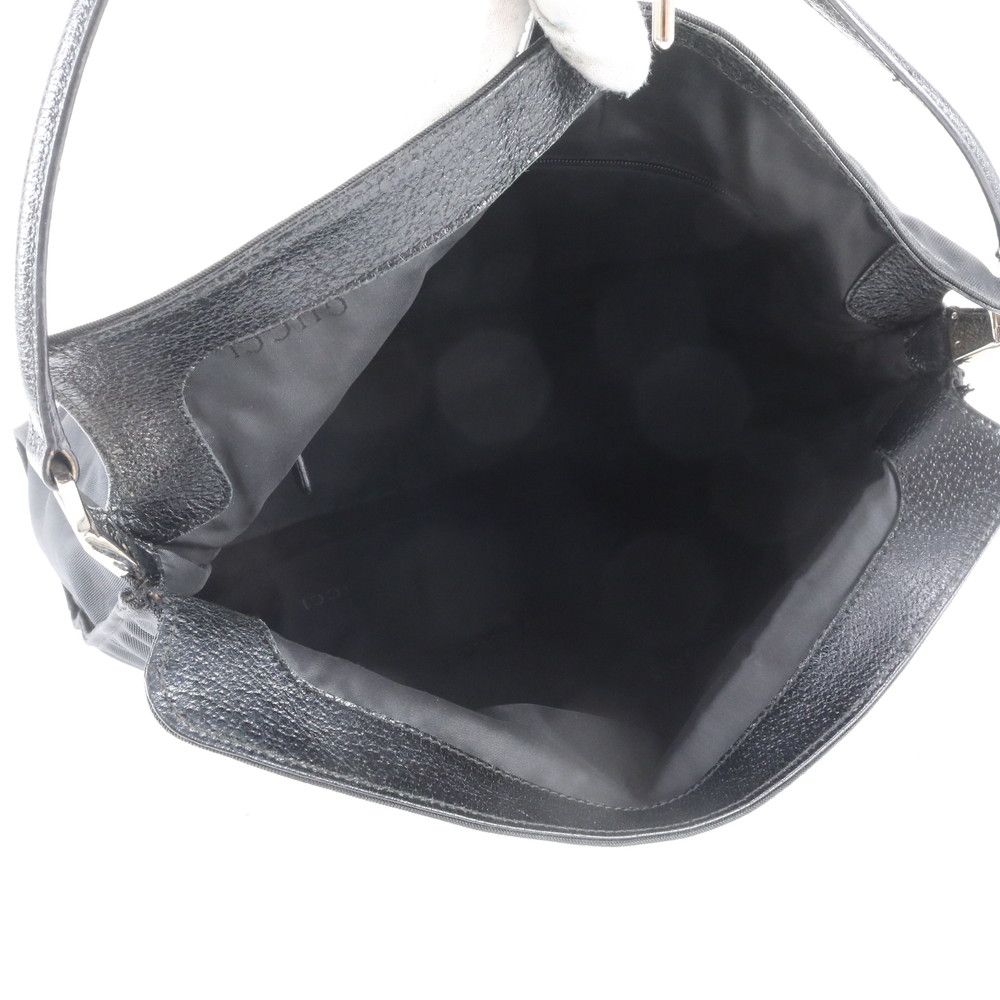 Gucci Jackie 001 Leather Nylon Shoulder Bag Hand Black — view 7