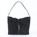 Gucci Jackie 001 Leather Nylon Shoulder Bag Hand Black