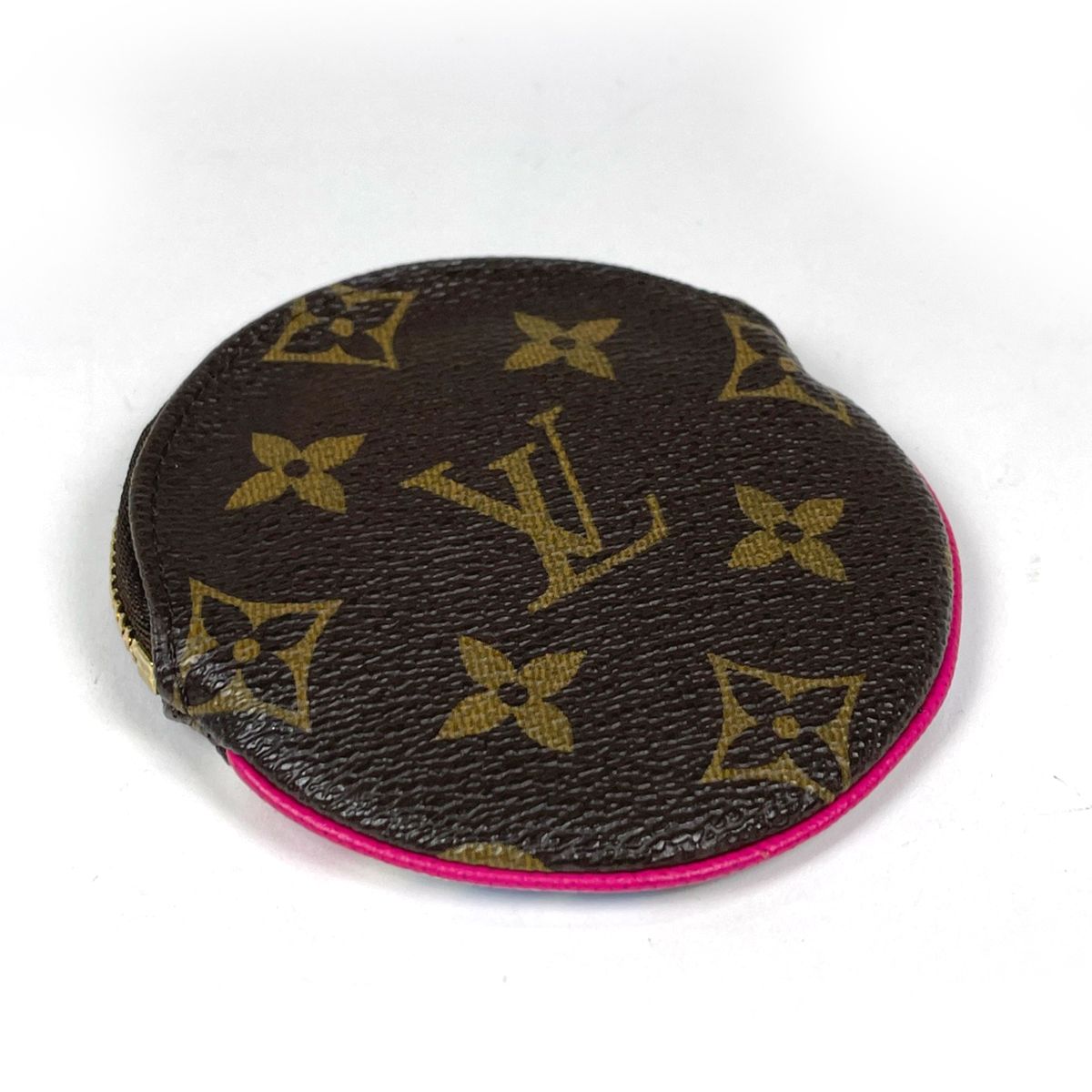 Louis Vuitton Porte Monet Long Coin Case Monogram Brown Fuchsia — view 2