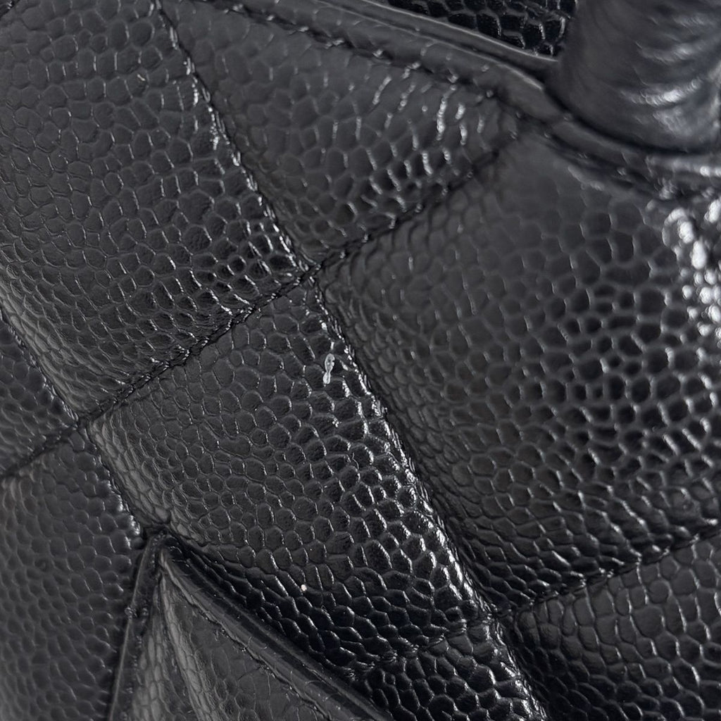 Chanel Reissue Tote CC Logo Quilted Caviar Leather Black — view 4