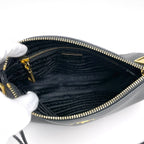 Prada Logo Handbag Pouch Leather Nero — view 7