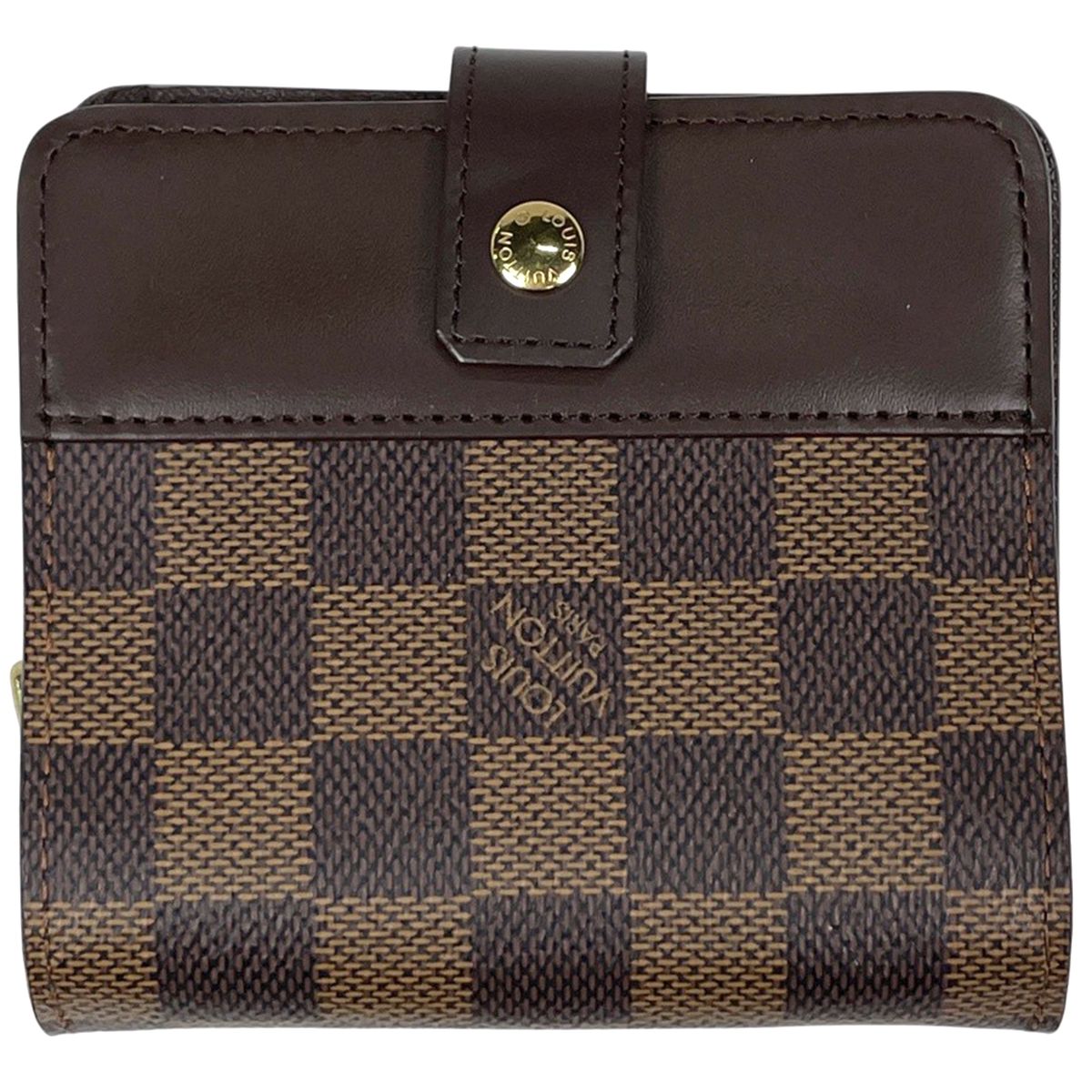 Louis Vuitton Compact Zip Damier Brown Wallet