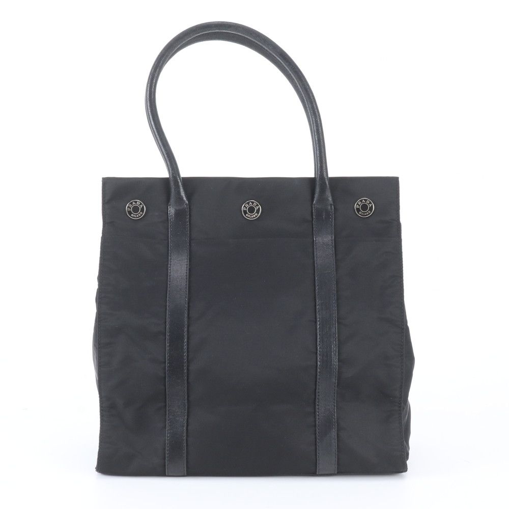 Prada Tessuto Nylon Leather Tote Shoulder Hand Black — view 3
