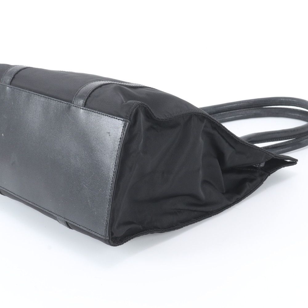 Prada Tessuto Nylon Leather Tote Shoulder Hand Black — view 4