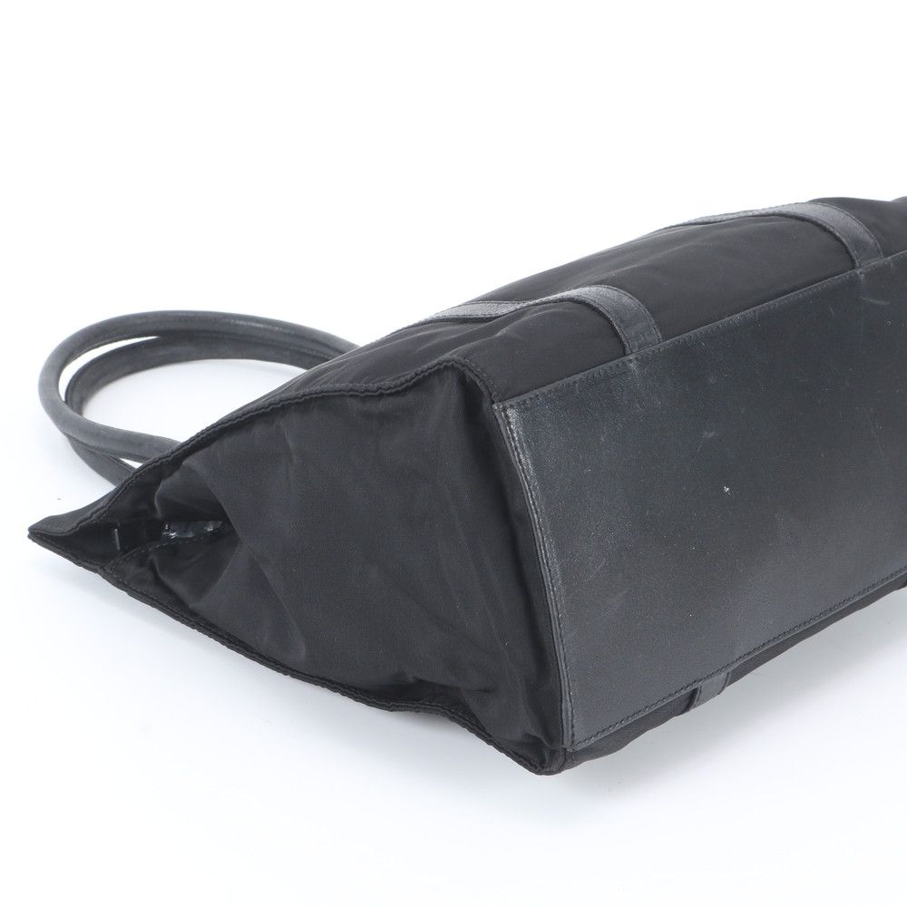 Prada Tessuto Nylon Leather Tote Shoulder Hand Black — view 5
