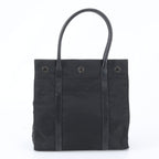 Prada Tessuto Nylon Leather Tote Shoulder Hand Black