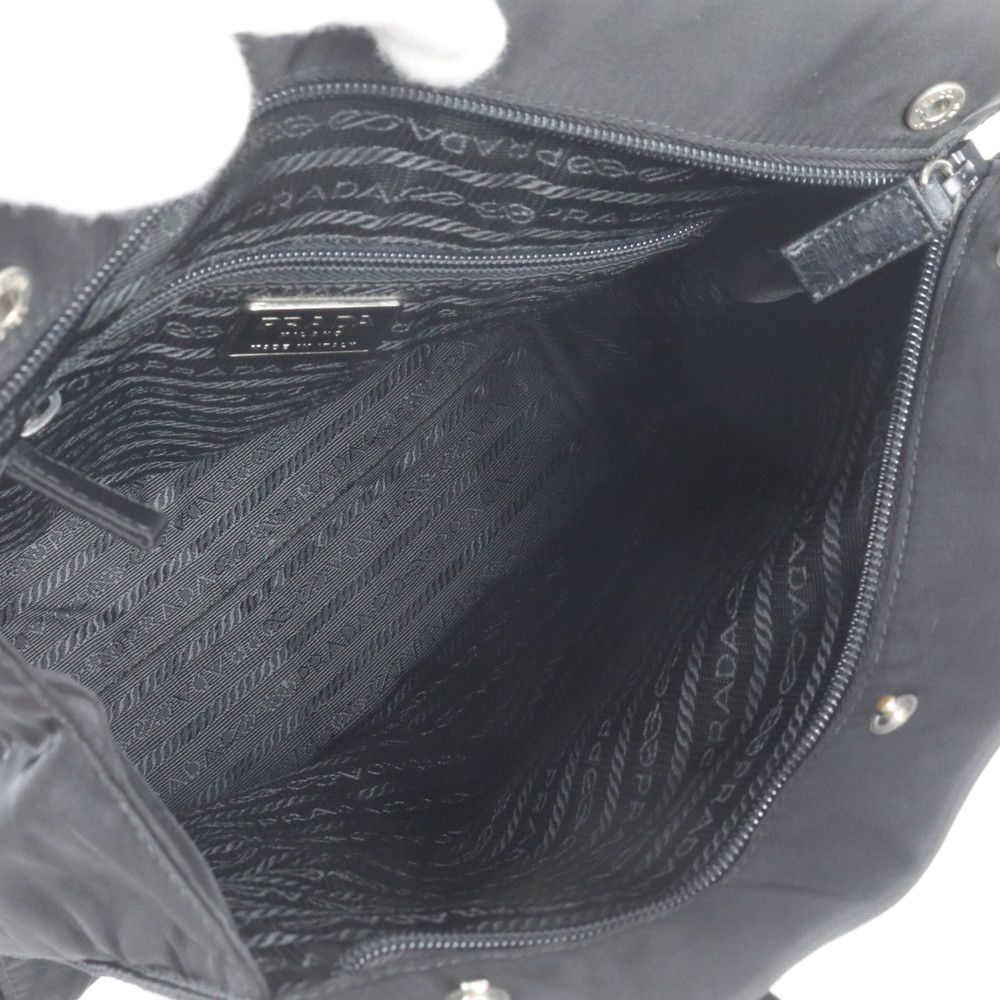 Prada Tessuto Nylon Leather Tote Shoulder Hand Black — view 7