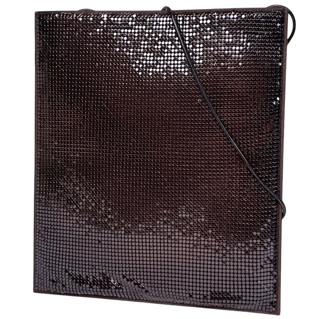 Gucci Mesh Shoulder Bag Party Metal Brown
