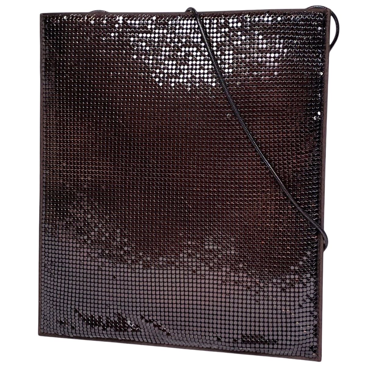 Gucci Mesh Shoulder Bag Party Metal Brown