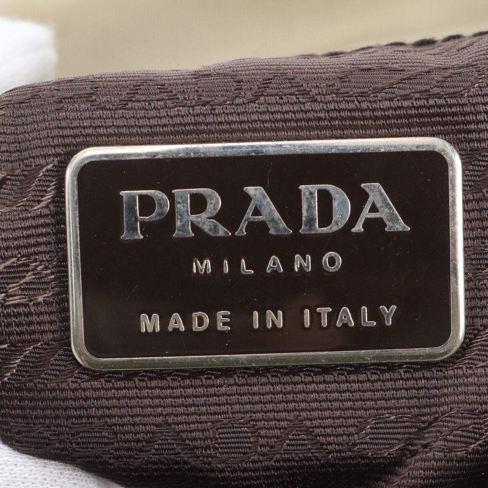 Prada Tessuto Nylon Triangle Logo Tote Shoulder Hand — view 9