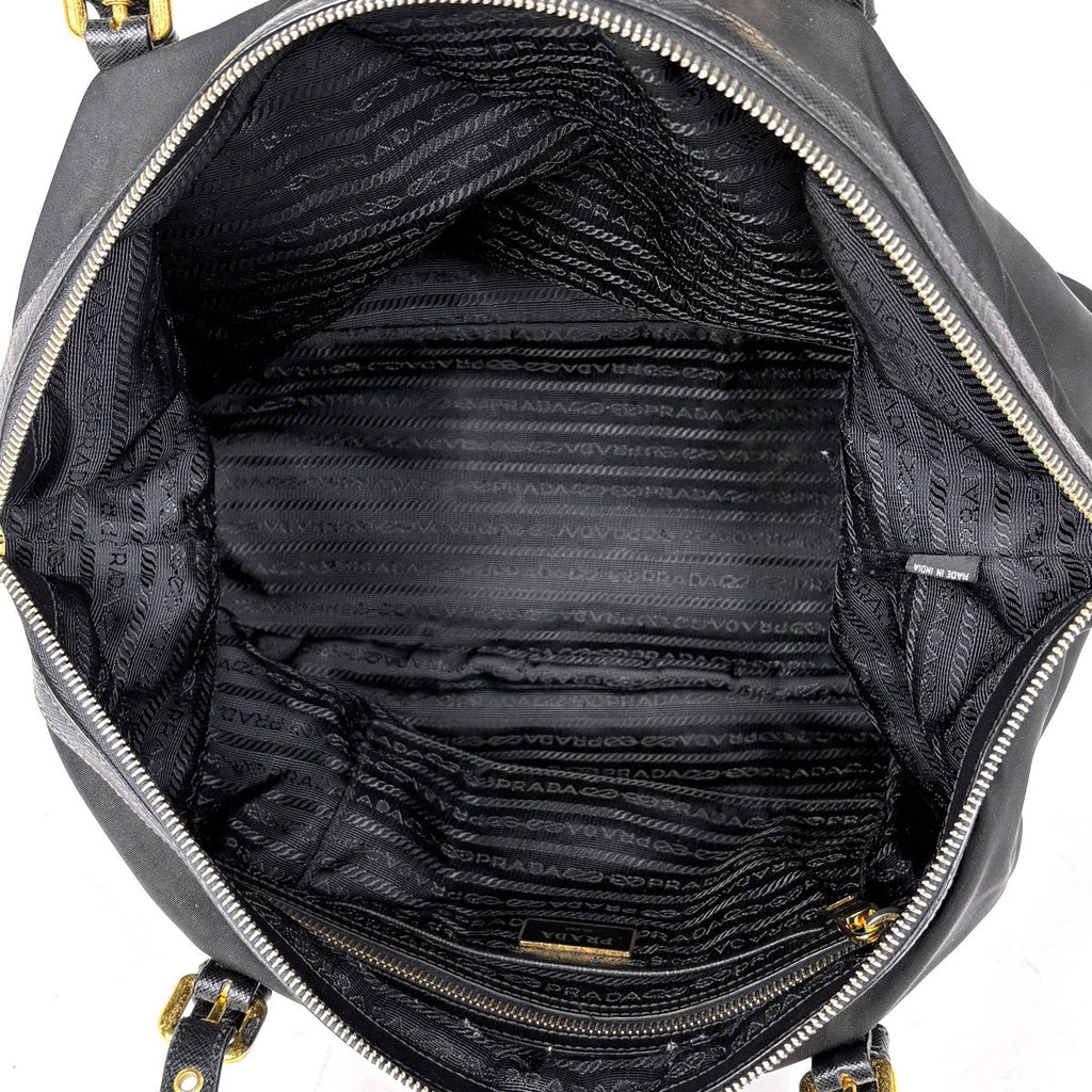 Prada Logo Tote Nylon Nero — view 8