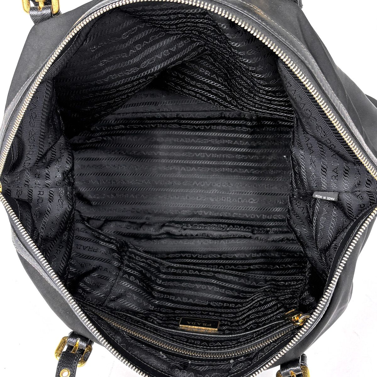 Prada Logo Tote Nylon Nero — view 8