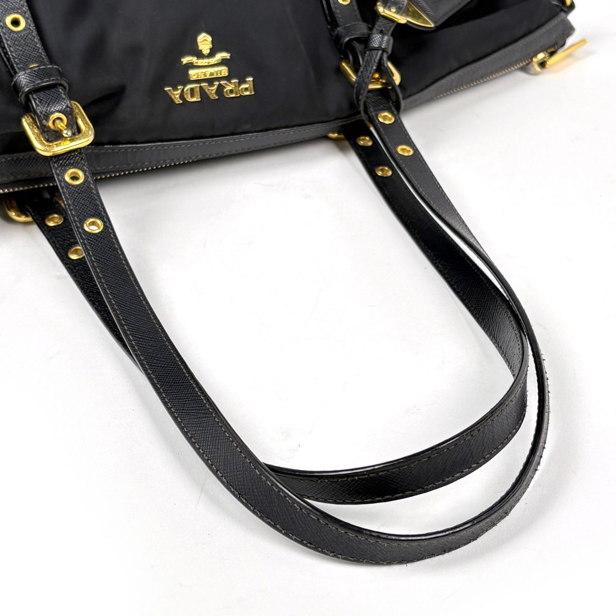 Prada Logo Tote Nylon Nero — view 6