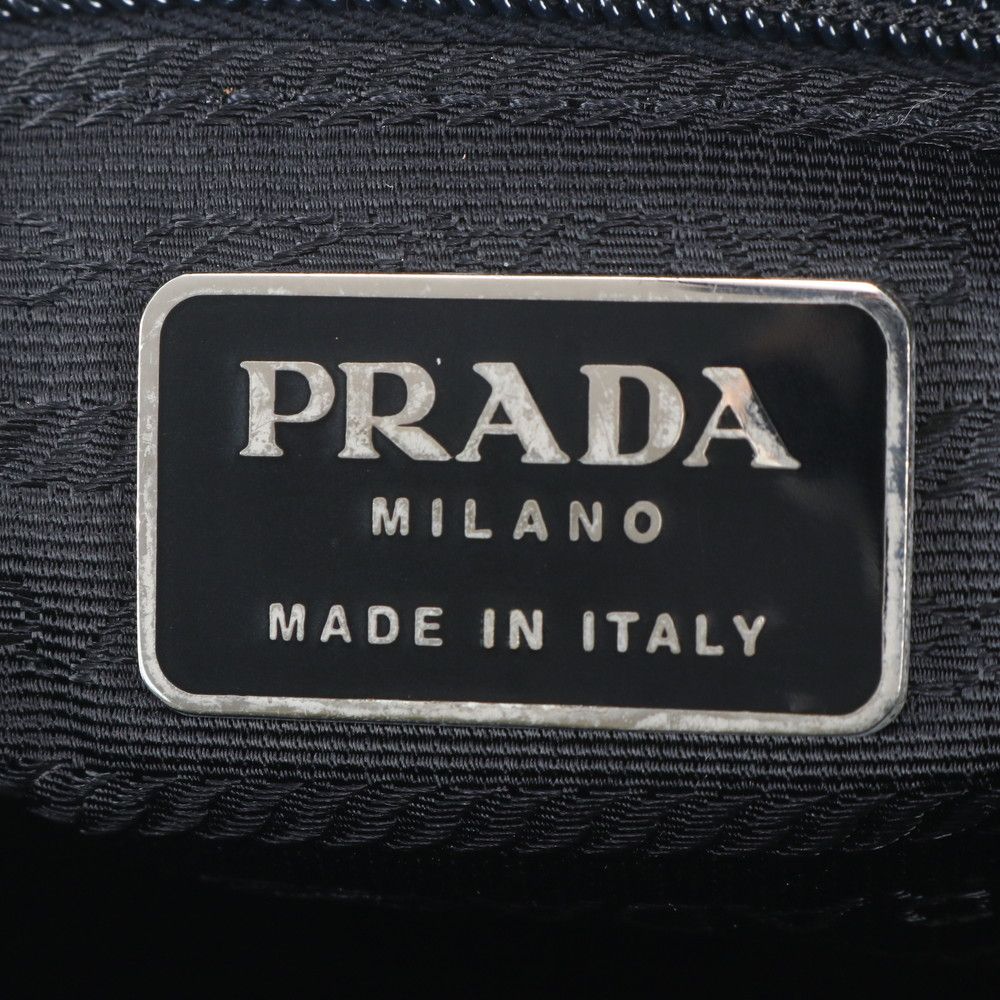 Prada Tessuto Nylon Triangle Logo Tote Shoulder — view 9
