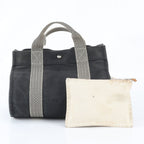 Hermes Cannes PM Pouch Handbag Tote Black Herringbone — view 3