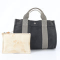 Hermes Cannes PM Pouch Handbag Tote Black Herringbone