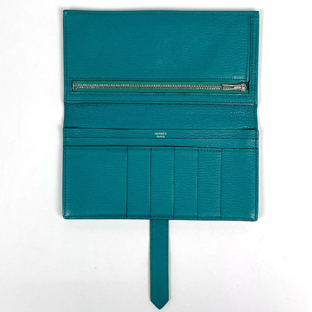 Hermes Bearn Souffle Wallet Chevre Malachite — view 8