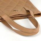 Chanel Wild Stitch Tote CC Logo Leather Beige — view 8