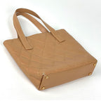Chanel Wild Stitch Tote CC Logo Leather Beige — view 2