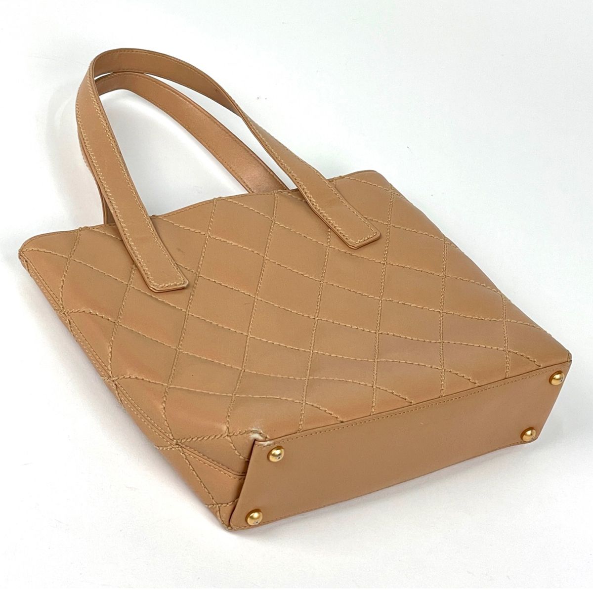 Chanel Wild Stitch Tote CC Logo Leather Beige — view 2