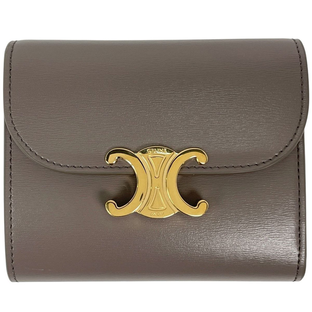 Celine Small Flap Wallet Triomphe Leather Pebble