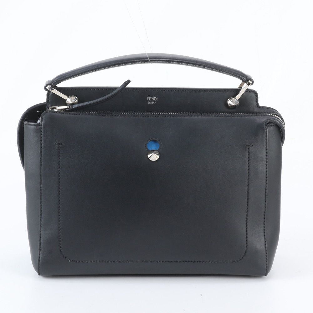 Fendi Com Leather Handbag Black