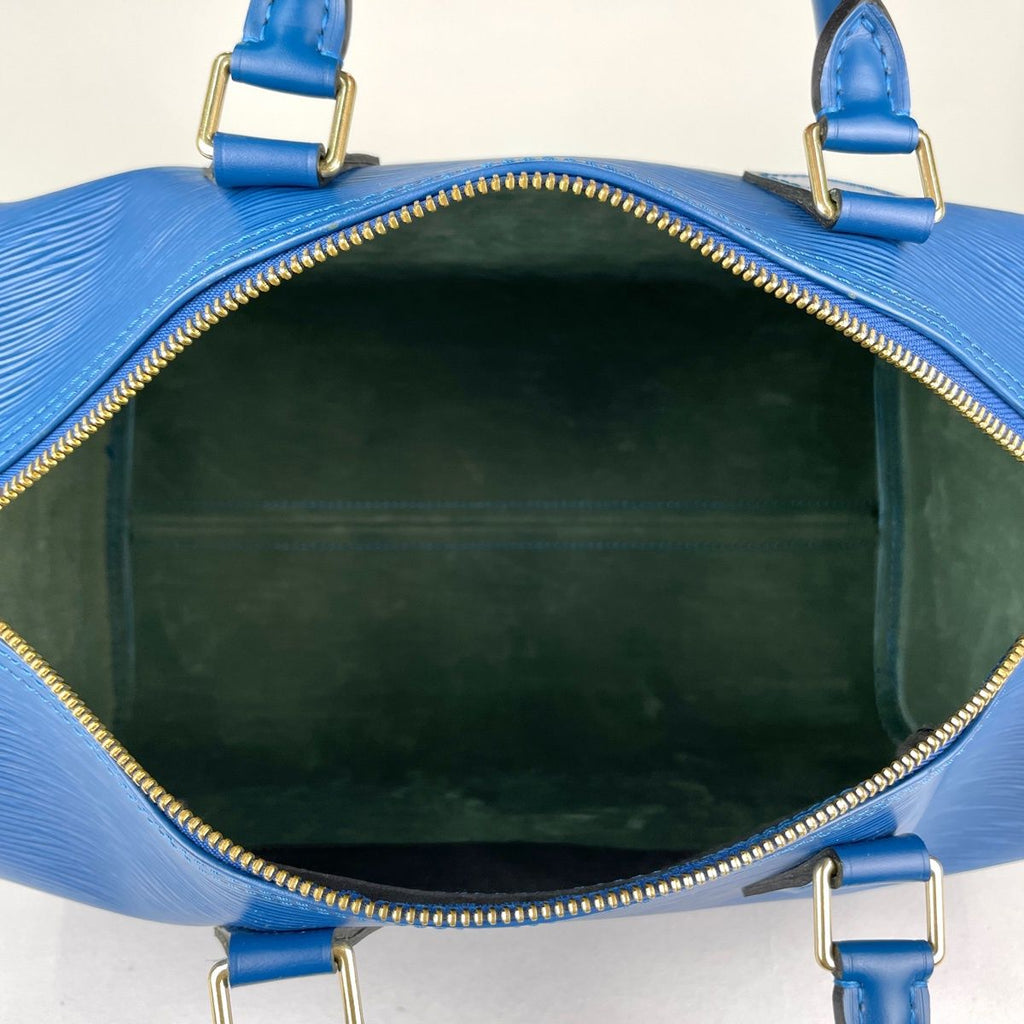 Louis Vuitton Speedy 30 Mini Boston Handbag Epi Toledo Blue — view 8