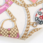 Gucci Chain Pattern Leather Nylon Tote Shoulder Hand — view 8