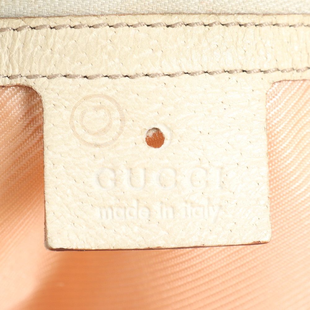 Gucci Chain Pattern Leather Nylon Tote Shoulder Hand — view 9
