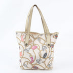 Gucci Chain Pattern Leather Nylon Tote Shoulder Hand — view 3