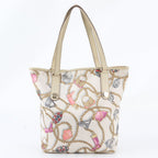Gucci Chain Pattern Leather Nylon Tote Shoulder Hand