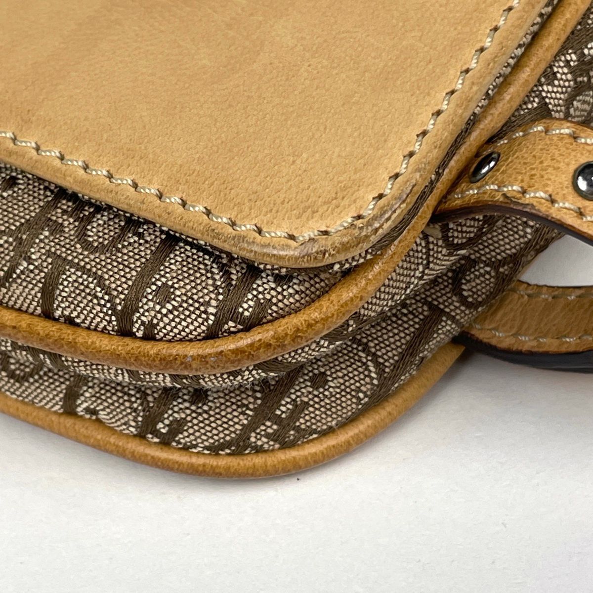 Dior Street Chic Shoulder Bag Trotter Pattern Canvas Beige — view 3
