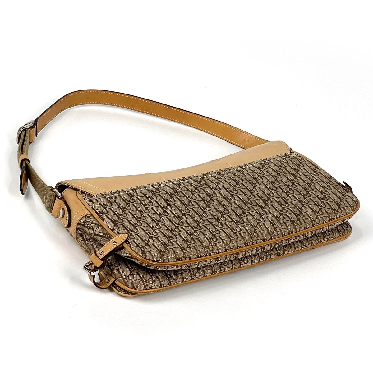 Dior Street Chic Shoulder Bag Trotter Pattern Canvas Beige — view 2