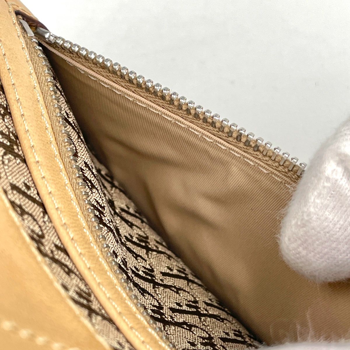 Dior Street Chic Shoulder Bag Trotter Pattern Canvas Beige — view 5