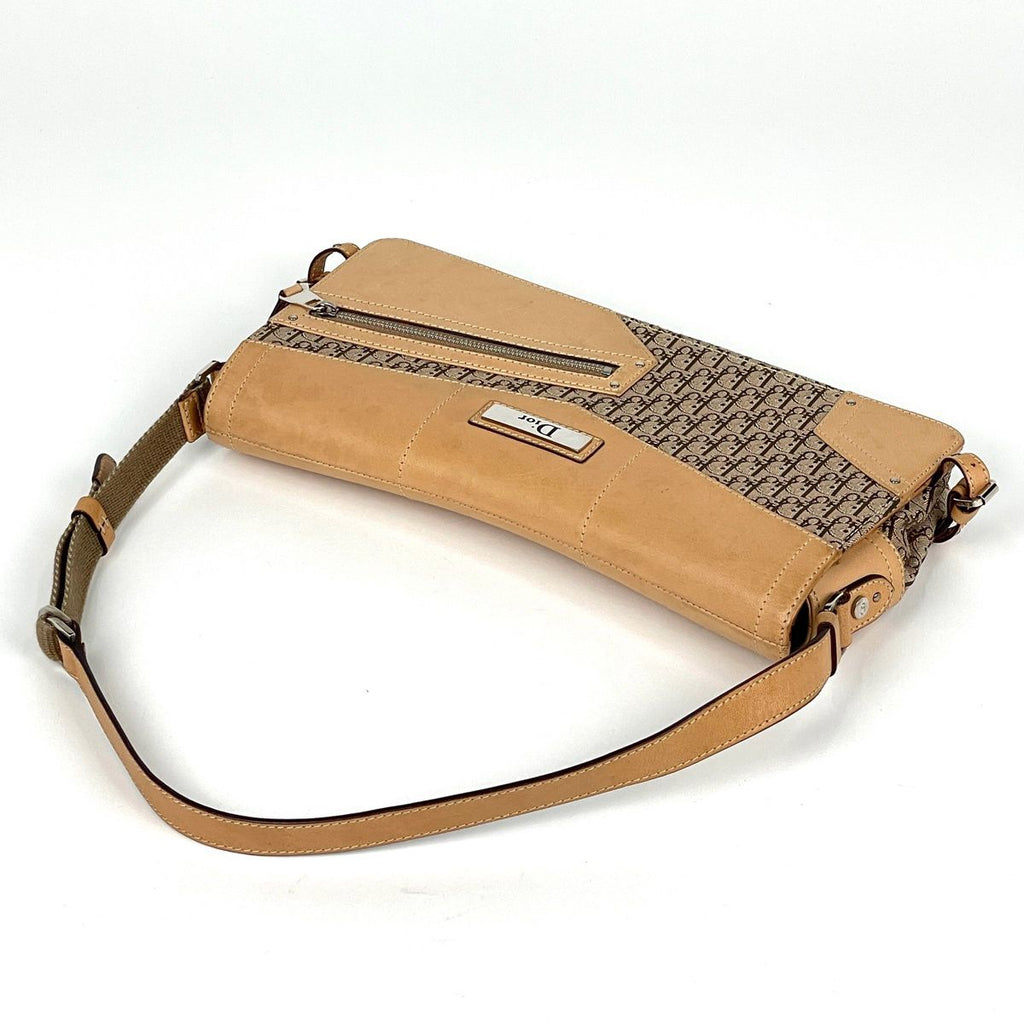 Dior Street Chic Shoulder Bag Trotter Pattern Canvas Beige — view 9